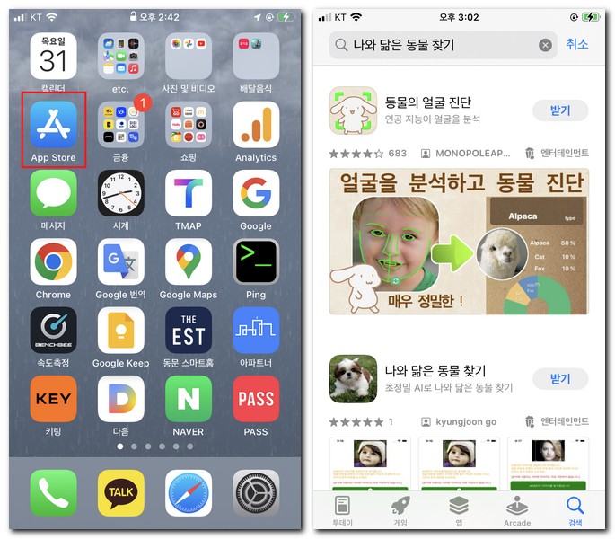 나와 닮은 동물 찾기 앱 아이폰에 설치 방법