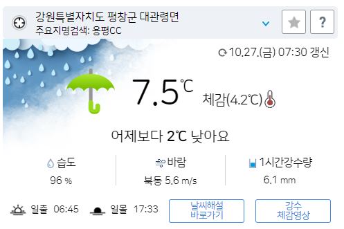 위 그림은 사진 입니다. 아래 본문 내용에서 날씨 상황을 정확히 알 수 있습니다.