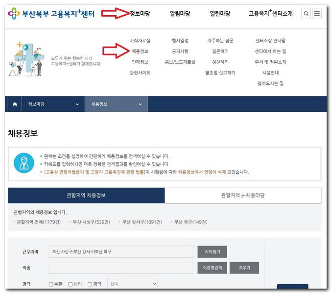 부산 북구 노인일자리 공공근로 시니어클럽 지원센터 구하는 법